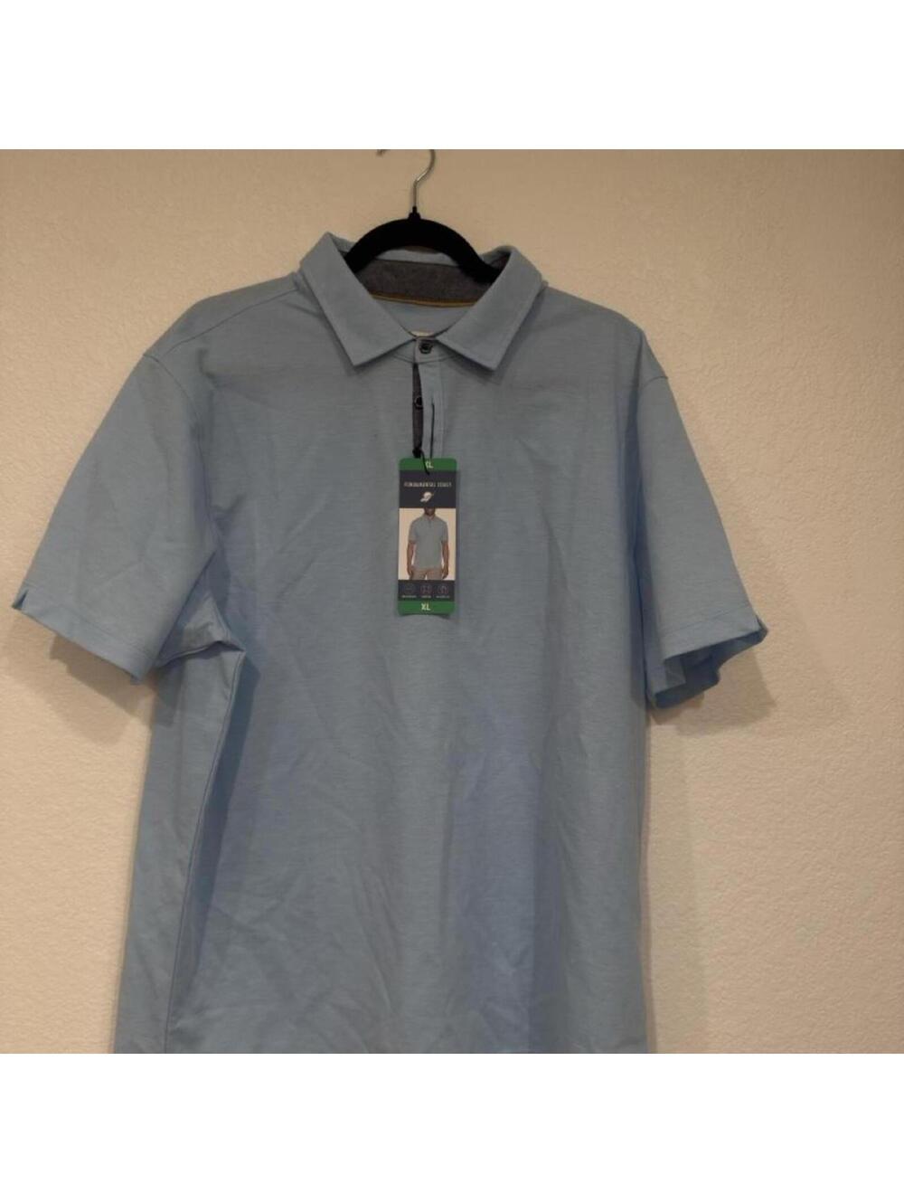 Fundamental Coast Los Angeles Light Blue Polo Shirt NWT Men's XL